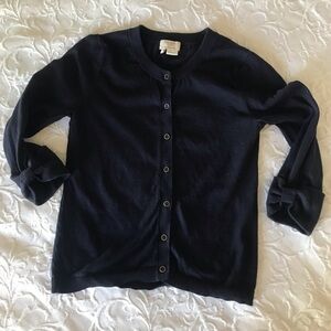 Kate Spade navy cardigan with gold & black buttons
